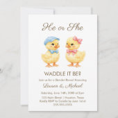 He or She WADDLE IT BE? Gender Reveal Invitation 招待状 (正面)