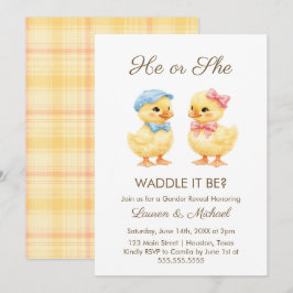 He or She WADDLE IT BE? Gender Reveal Invitation 招待状