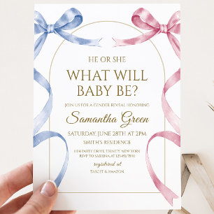 He or She What Will Baby Be ベビーシャワー 招待状