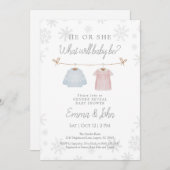 He or She What Will Baby Be Invitation 招待状 (正面/裏面)