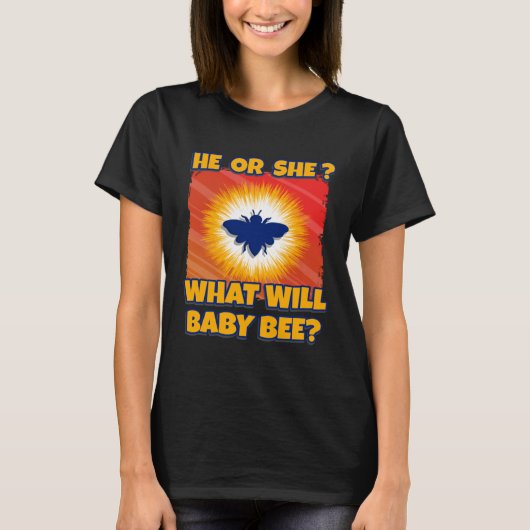 He Or She What Will Baby Bee Beekeeper Baby Shower Tシャツ (正面)
