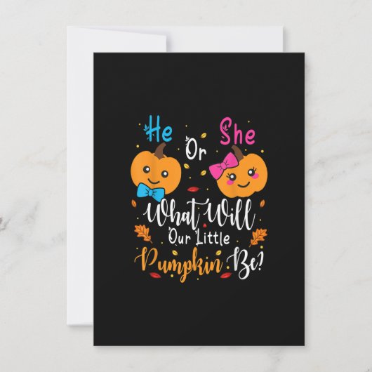 He Or She What Will Our Little Pumpkin Be Thanksgi 招待状 (正面)
