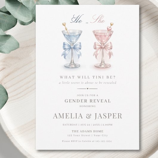 He Or She What Will Tini Be Gender Reveal 招待状