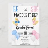 He or She who will it be? Gender reveal Invitation 招待状 (正面)
