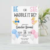 He or She who will it be? Gender reveal Invitation 招待状 (スタンド正面)
