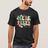He s Risen Happy Easter Day Jesus Cross Religious  Tシャツ (正面)