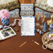 He Said, She Said Bridal shower  Blue Game 招待状