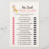 He Said She Said Bridal Shower Game  (正面)