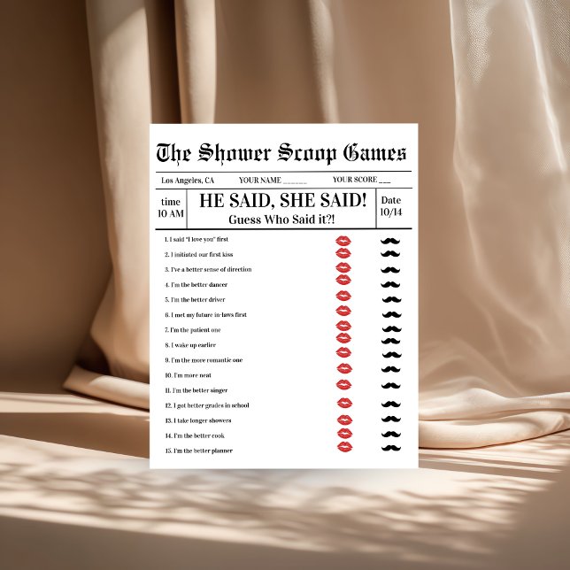 He said She said Bridal Shower Game  (クリエイターアップロード済み)