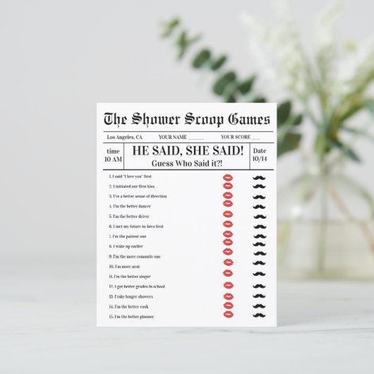 He said She said Bridal Shower Game  (スタンド正面)