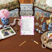 He Said, She Said Bridal shower  Pink Game 招待状