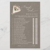 He Said She Said Chic Floral Bridal Shower Game (正面)