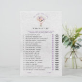 He Said She Said Elegant Floral Bridal Shower Game (スタンド正面)