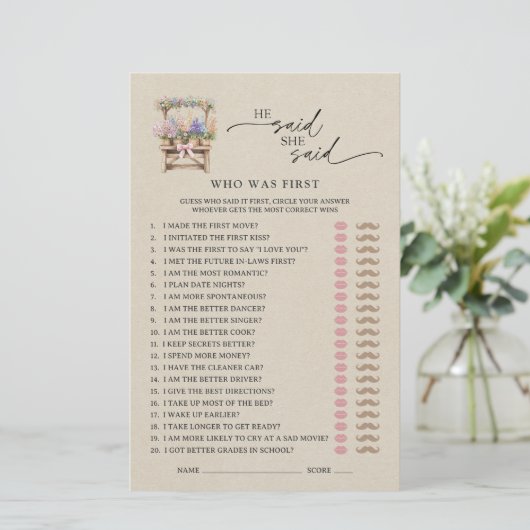 He Said She Said Farmers Market Bridal Shower Game (スタンド正面)