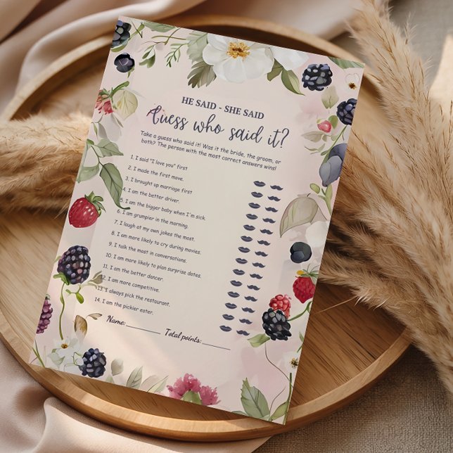 He Said She Said Floral Bridal Shower Game (クリエイターアップロード済み)