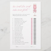 He Said She Said Pink Champagne Bow Bridal Game (正面)