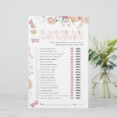 He Said She Said Pink Floral Bridal Shower Game (スタンド正面)