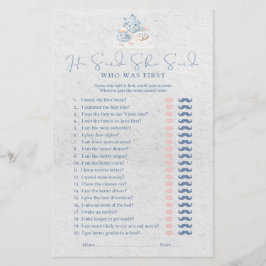 He Said She Said Vintage French Bridal Shower Game