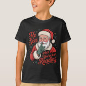 He Sees What You've Been Reading, Retro Santa Chri Tシャツ (正面)