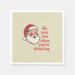 “He Sees You When You’re Drinking” CocktailNapkin スタンダードカクテルナプキン