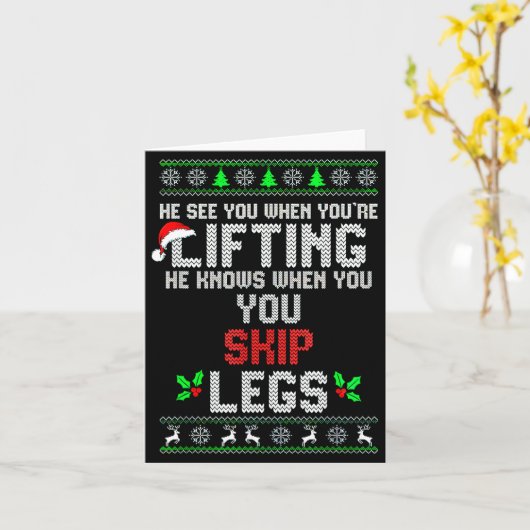 He Sees You When You're Lifting He Knows When You  カード (黄色い花)