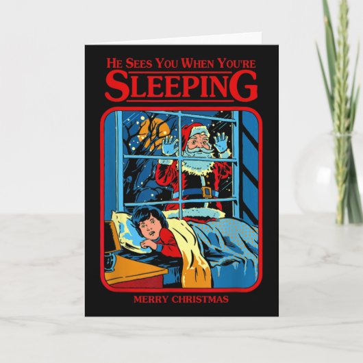 He Sees You When You're Sleeping Merry Christmas  カード (正面)