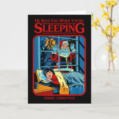 He Sees You When You're Sleeping Merry Christmas  カード (黄色い花)