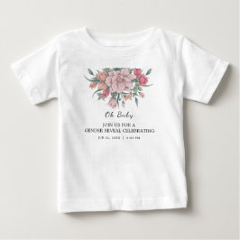 He & She モダンベイビーインブルームジェンダーリビール ベビーTシャツ