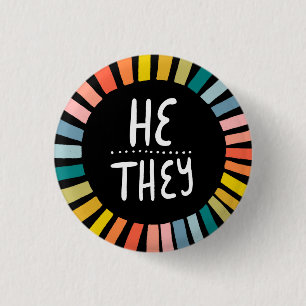 HE/THEYレインボーハンドレットプライド 缶バッジ