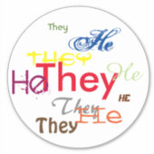 He/They オールオーバー ステッカー シール (正面)