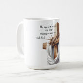 He Was Pierced for Our Transgressions コーヒーマグカップ (正面左)
