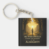 He Who Dwells Psalm 91 Christian Art キーホルダー (正面)