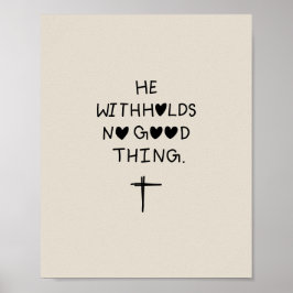 He withholds no good things ポスター