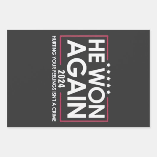 He Won Again 2024 Trump Inaguration 2025 ラッピングペーパーシート (正面)