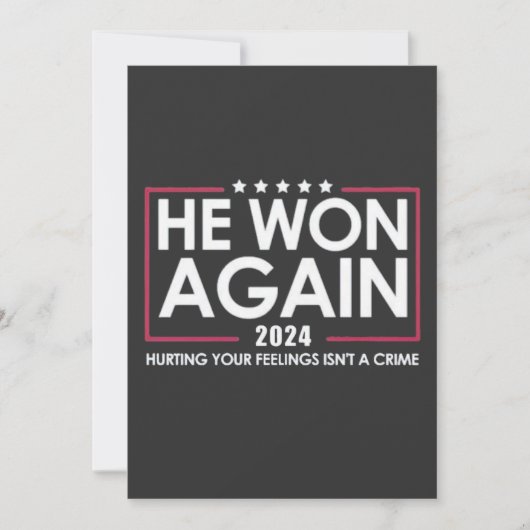 He Won Again 2024 Trump Inaguration 2025 招待状 (正面)