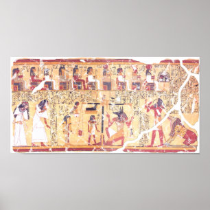 Heaの重量を量っている死者の古代エジプトの本 ポスター