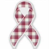 Head and Neck Cancer Awareness Plaid Burgundy シール (正面)