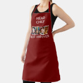 Head Chef Best Dad Ever 4 photo white burgundy エプロン (インサイチュ)