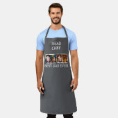 Head Chef Best Dad Ever 4 photo white grey エプロン (着用した状態)