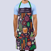 Head Chef Personalized Modern Vegetable Pattern エプロン