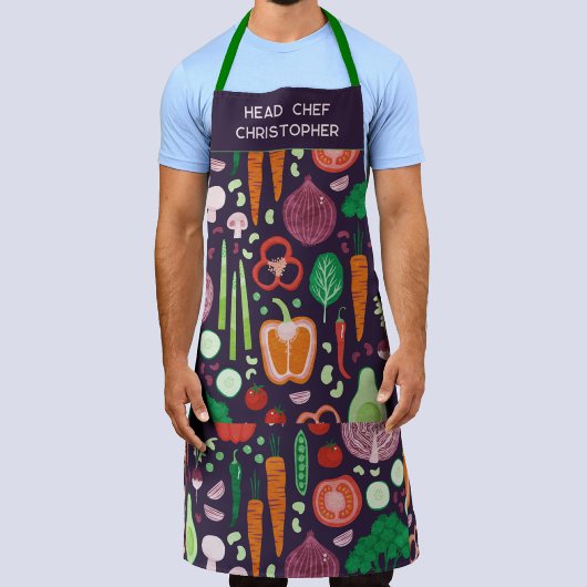 Head Chef Personalized Modern Vegetable Pattern エプロン