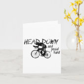 Head Down And Pedal Hard Bike Cycling Motivation T カード (黄色い花)