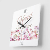 Head Gardener Floral Mother’s Day & Birthday Gift スクエア壁時計 (傾斜)