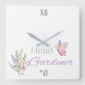 Head Gardener Floral, Mothers Day, Birthday        スクエア壁時計 (正面)