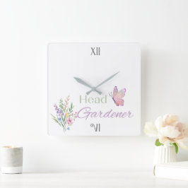 Head Gardener Floral, Mothers Day, Birthday        スクエア壁時計
