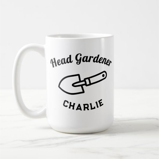Head Gardener Humor Funny Garden Trowel Custom コーヒーマグカップ (左)