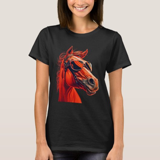 Head Horses Humorous Sunglasses 2 Tシャツ (正面)