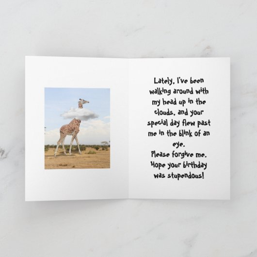 HEAD IN THE CLOUDS - BELATED BIRTHDAY CARD シーズンカード (内部)