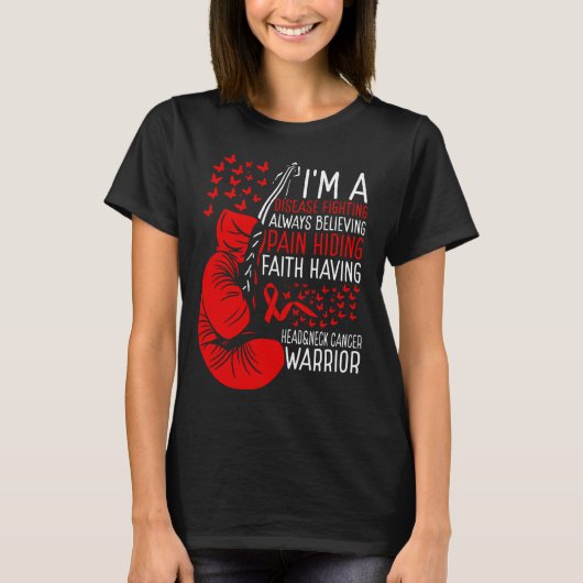 Head&Neck Cancer Warrior Awareness Ribbon Disease Tシャツ (正面)