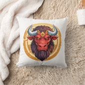 Head of a minotaur from greek mythology クッション (ブランケット)